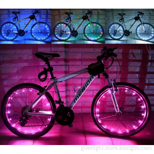 2014 New Cycling Bike Bicycle LED Wheel Lights Tire Spoke Steel Wire Rim 2 Mode 18LED Flash Light